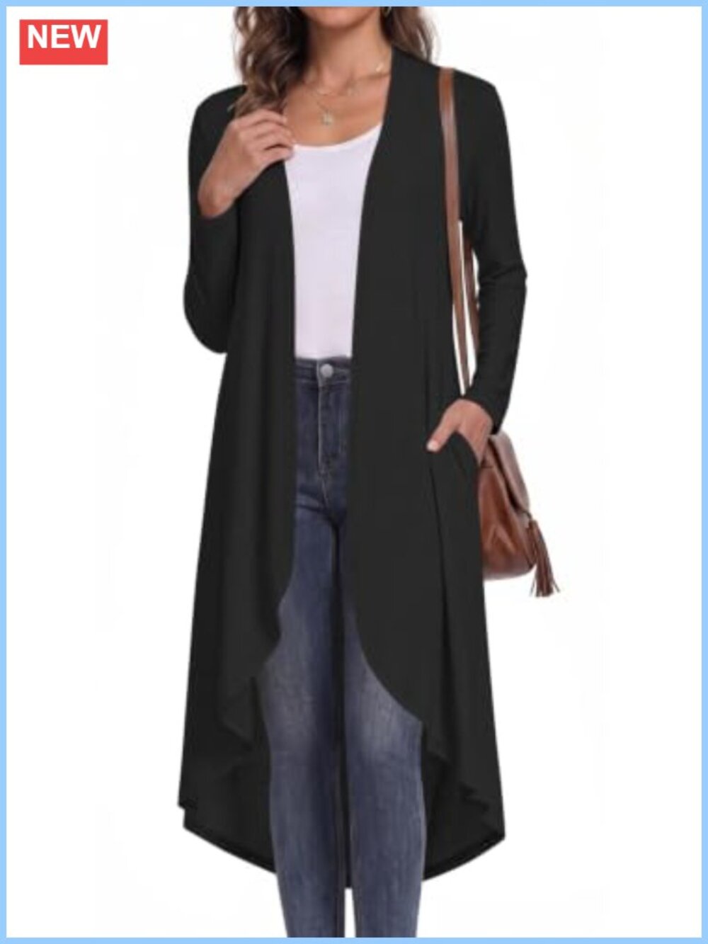 Lightweight Open Front Maxi Duster Cardigan Long Sleeve Flowy